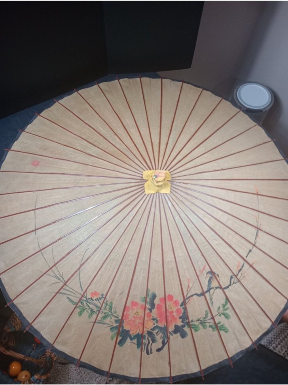 Vintage Retro Asian Rice Paper Parasol Umbrella